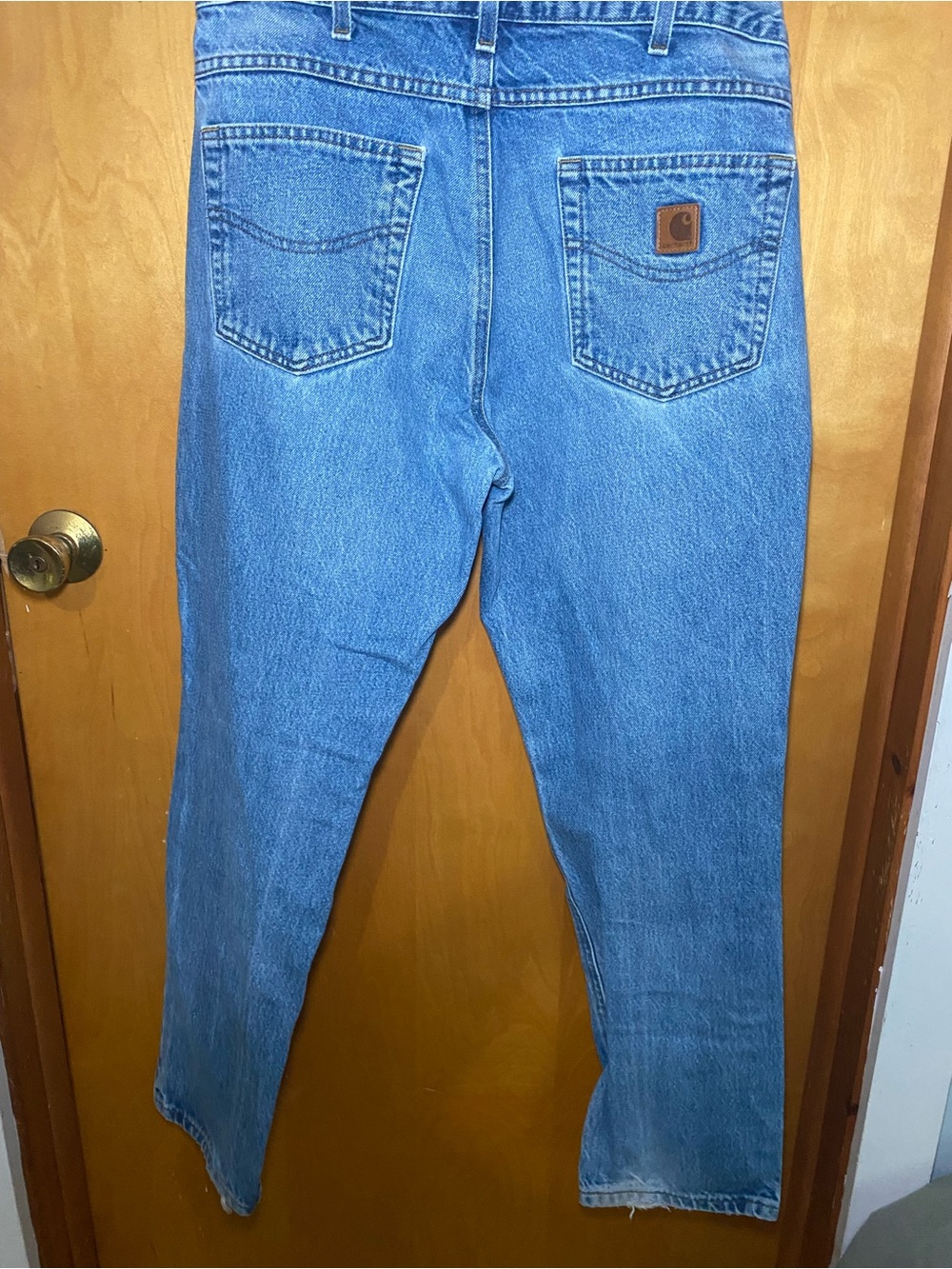 Carhartt Blue Denim Jeans with Back Pocket Patch